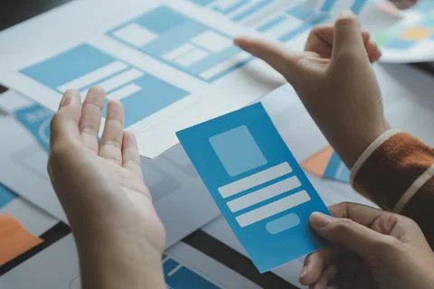 UX UI and Programming development technology. Stock Photos