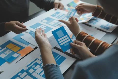 UX UI and Programming development technology. Stock Photos