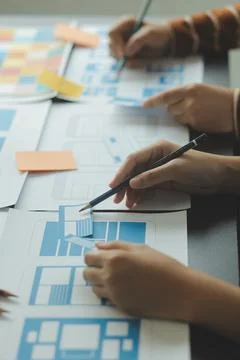 UX UI and Programming development technology. 库存照片