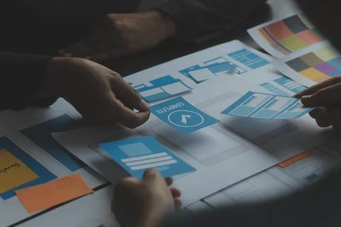 UX UI and Programming development technology. 库存照片