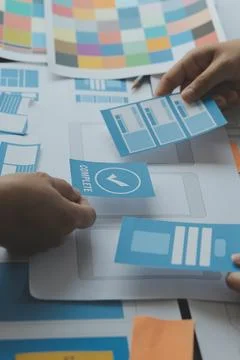 UX UI and Programming development technology. 库存照片