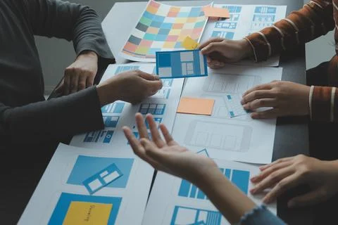 UX UI and Programming development technology. Stock Photos