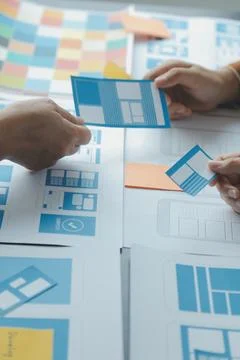 UX UI and Programming development technology. 스톡 사진