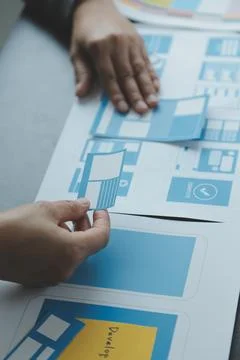 UX UI and Programming development technology. 库存照片