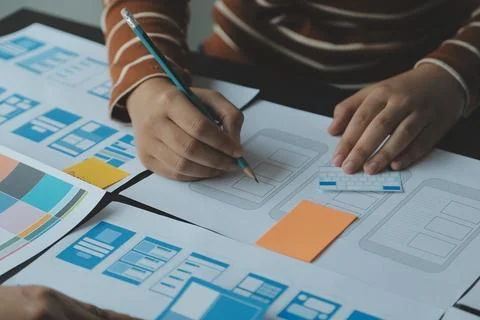 UX UI and Programming development technology. Stock-Fotos