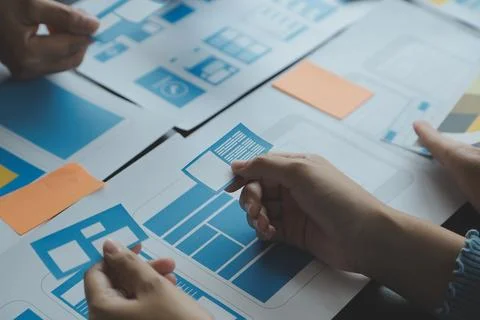 UX UI and Programming development technology. Stock Photos