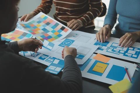 UX UI and Programming development technology. Stock Photos