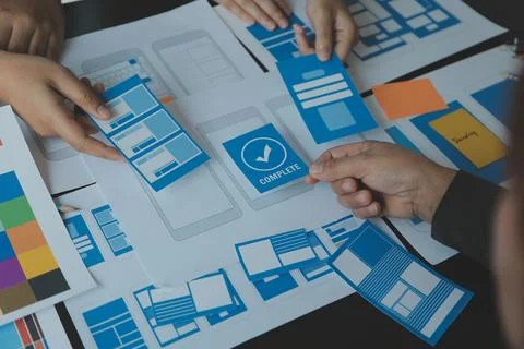 UX UI and Programming development technology. Stock Photos