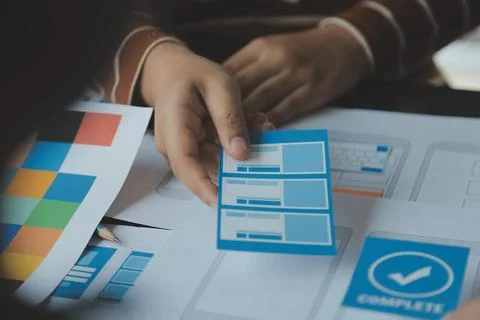 UX UI and Programming development technology. Stock Photos