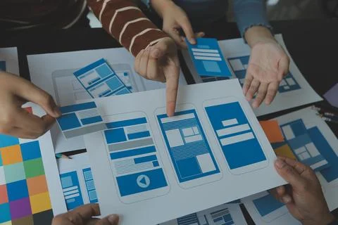 UX UI and Programming development technology. Stock Photos