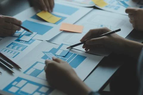 UX UI and Programming development technology. Stock Photos