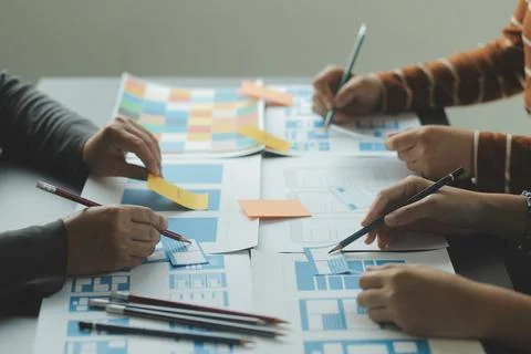 UX UI and Programming development technology. 库存照片