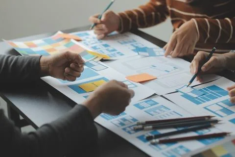 UX UI and Programming development technology. Stockfoto's