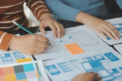 UX UI and Programming development technology. Foto stock