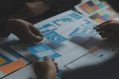 UX UI and Programming development technology. 스톡 사진