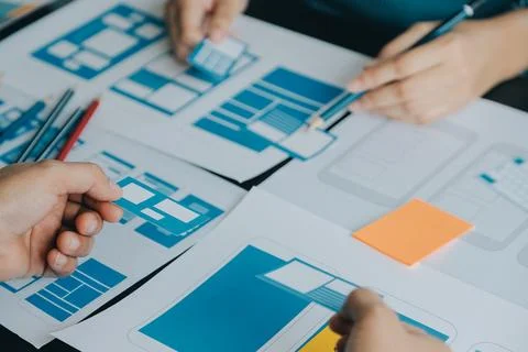 UX UI and Programming development technology. Stock Photos