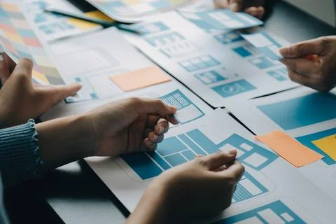 UX UI and Programming development technology. Stock Photos