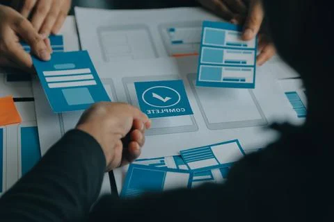 UX UI and Programming development technology. Stock Photos