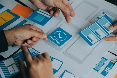 UX UI and Programming development technology. Stock Photos