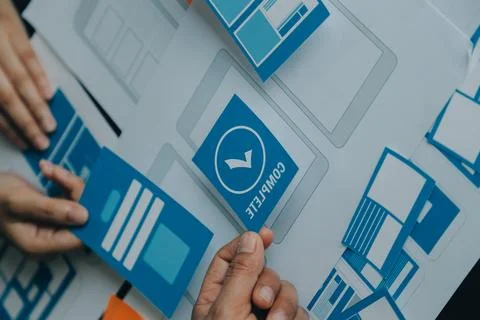 UX UI and Programming development technology. Stock Photos