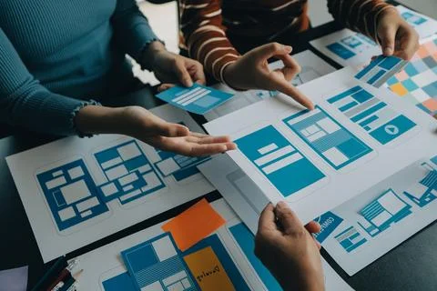 UX UI and Programming development technology. Stock Photos