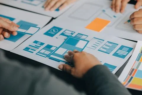 UX UI and Programming development technology. 库存照片