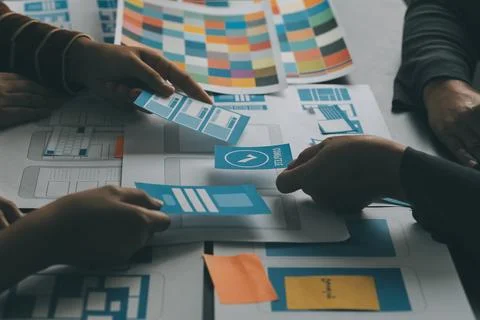 UX UI and Programming development technology. 库存照片