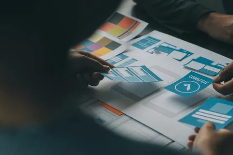 UX UI and Programming development technology. 库存照片