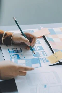 UX UI and Programming development technology. Stock Photos