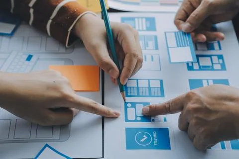 UX UI and Programming development technology. 스톡 사진