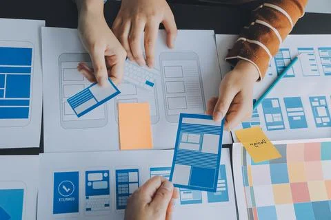 UX UI and Programming development technology. Stock Photos