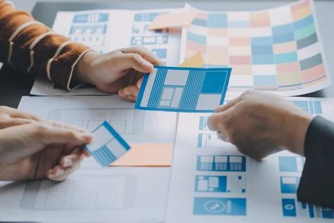 UX UI and Programming development technology. Stock Photos