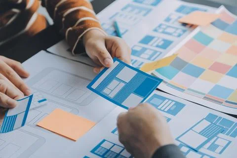 UX UI and Programming development technology. 스톡 사진