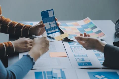 UX UI and Programming development technology. 스톡 사진