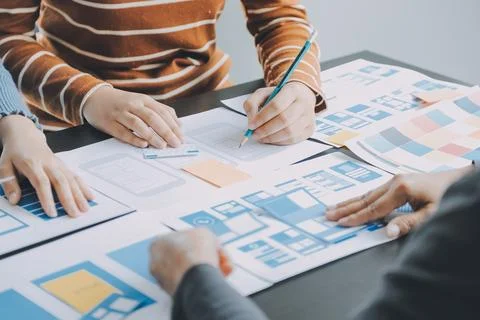 UX UI and Programming development technology. Stock Photos