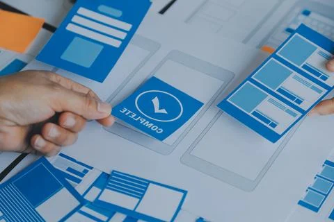 UX UI and Programming development technology. Stock Photos