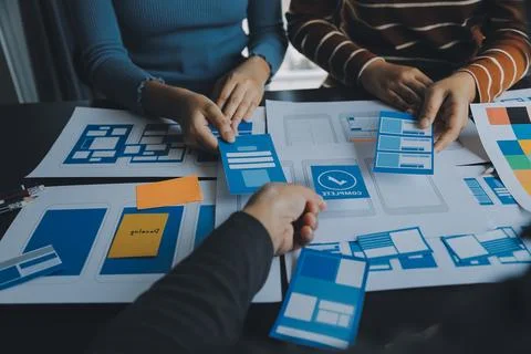 UX UI and Programming development technology. 库存照片