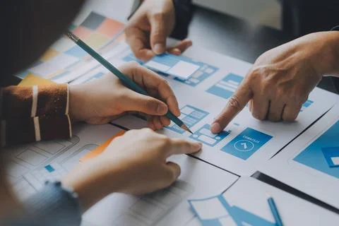 UX UI and Programming development technology. 库存照片