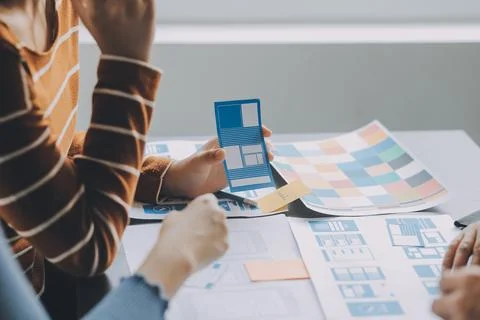 UX UI and Programming development technology. 스톡 사진