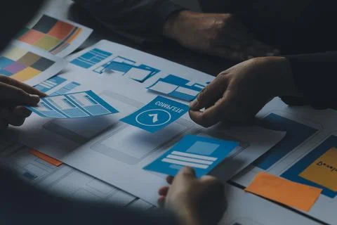 UX UI and Programming development technology. Stock Photos