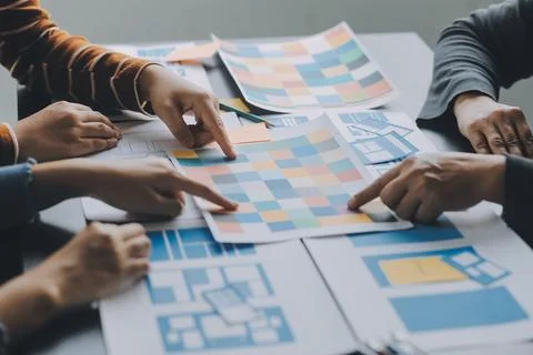 UX UI and Programming development technology. 库存照片