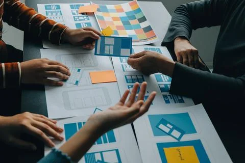 UX UI and Programming development technology. Stock Photos