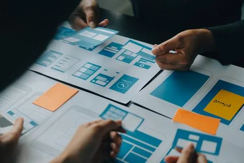 UX UI and Programming development technology. 스톡 사진