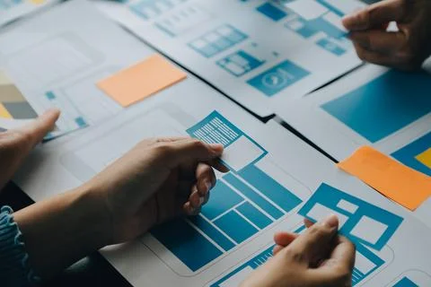 UX UI and Programming development technology. Stock Photos