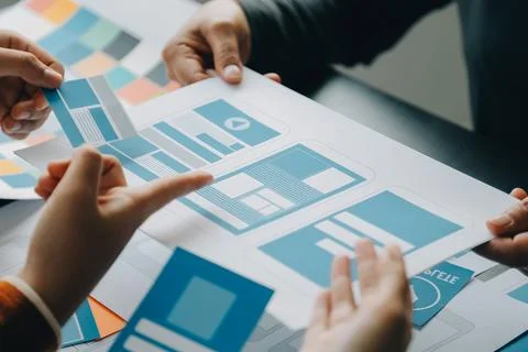 UX UI and Programming development technology. Stock Photos