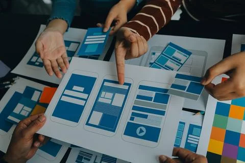 UX UI and Programming development technology. Stock Photos