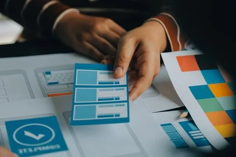 UX UI and Programming development technology. Stock Photos