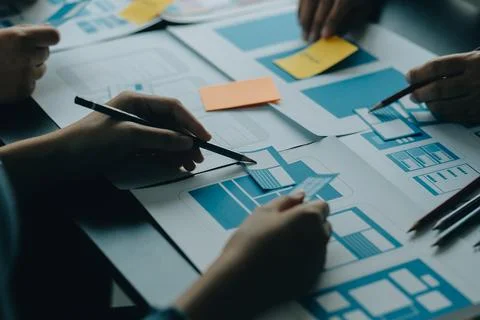 UX UI and Programming development technology. 库存照片