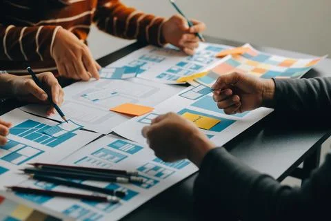 UX UI and Programming development technology. 库存照片