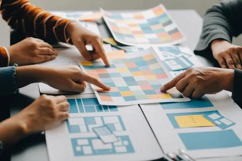 UX UI and Programming development technology. 库存照片